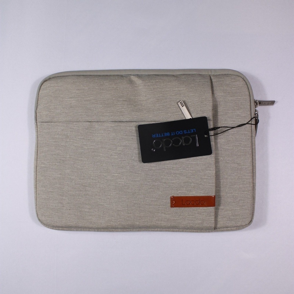 Lacdo Laptop Sleeve Unisex 13 inch Khaki Canvas Minimalist Professional Case